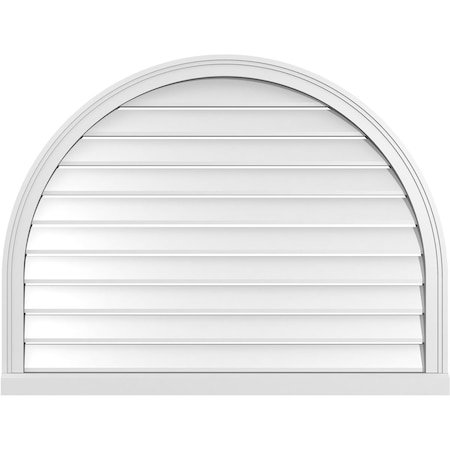 Round Top Surface Mount PVC Gable Vent: Functional, W/ 2W X 2P Brickmould Sill Frame, 42W X 32H